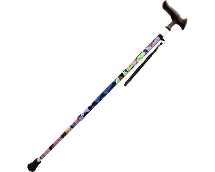 ●サイズ／長さ約66.5〜89cm（10段階／2.5cm）●パイプ径／上部：1.9cm、下部：1.6cm●サイズ（身長）／約127〜172cm●重さ／約270g●材質／グリップ：ポリプロピレン・エラストマ、シャフト：アルミ、先ゴム：特殊合成ゴム、ストラップ：ナイロン●SGマーク取得商品・「杖」から「素敵なステッキ」へ。・濡れた路面や滑りやすい場所で安全に歩行ができる先ゴム。【フジホーム】