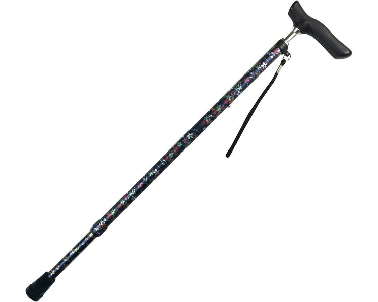 杖 杖介護 ステッキ おしゃれ 軽量 伸縮ジョイント和柄ステッキ （長さ60〜92.5cm） 島製作所 │ 介護用品 つえ 伸縮歩行補助 歩行サポート シニア 高齢者 お年寄り 老人 SGマーク取得商品 和柄 シック 高さ調節 持ちやすい 握りやすい
