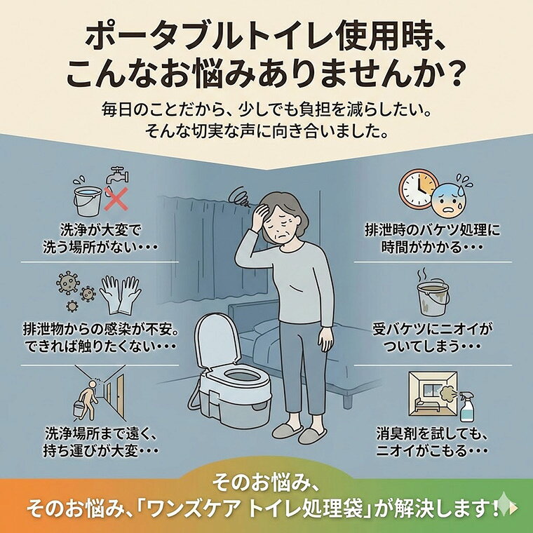 トイレ用処理袋 防災 長時間用トイレ処理袋 ワンズケア 20枚入 YS-292 総合サービス │ 災害対策グッズ 非常用トイレ 介護用品 簡易トイレ 介護 トイレ もしも 備え 震災 地震 緊急 排泄ケア 衛生 エチケット ポータブルトイレ用 取付簡単 設置簡単 便利グッズ pandoraplus-10003203 Pandora+ サンプル画像2