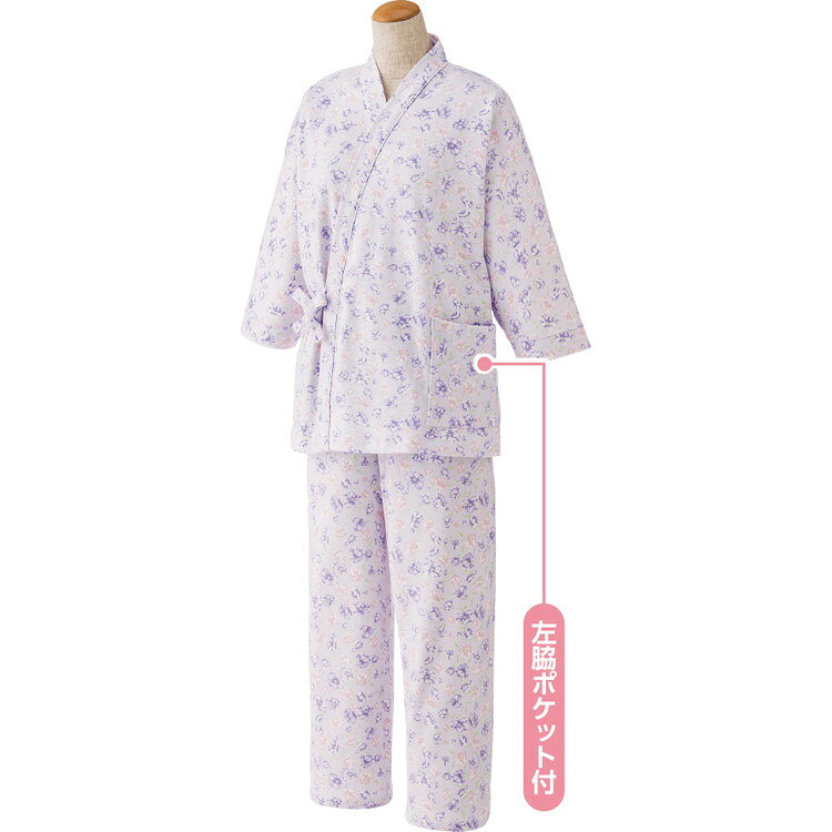 パジャマ レディース 打合せパジャマ（上下セット） M L 38648 ケアファッション │ パジャマ 寝巻き ねまき レディース ミセス 婦人用 女性用 シニア ファッション 愛情介護 介護 衣類 介護衣料 高齢者 介護用品 病院 入院 施設 デイサービス 室内着 部屋着 2026SS
