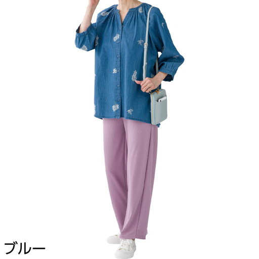 ブラウス レディース おしゃれ 春夏 7分袖刺繍Tブラウス M〜L 821668 ケアファッション │ トップス Tシャツ風 女性 婦人 ミセス シニア オシャレ着 カジュアル 前開き 体型カバー 刺繍付き かわいい 七分袖 プレゼント 2025SS ブラウス レディース おしゃれ 春夏 7分袖刺繍Tブラウス M〜L 821668 ケアファッション │ トップス Tシャツ風 女性 婦人 ミセス シニア オシャレ着 カジュアル 前開き 体型カバー 刺繍付き かわいい 七分袖 プレゼント 2025SS
