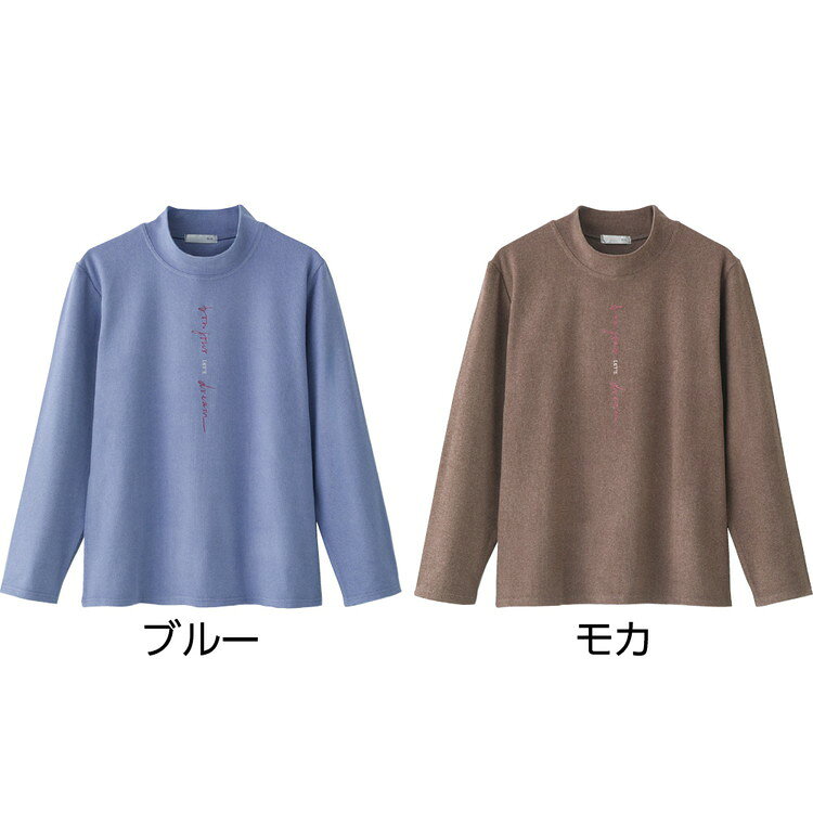 Tシャツ レディース 長袖 秋冬 マルチストレッチTシャツ 822423 M〜L ケアファッション │ トップス 女性 婦人 ミセス シニア 大人 カジュアル 普段着 外出 おしゃれ 伸びる ストレッチ 伸縮 シンプル 英字 ロゴ 差し色 オシャレ着 プレゼント 2026AW pandoraplus-10011025 Pandora+ サンプル画像2