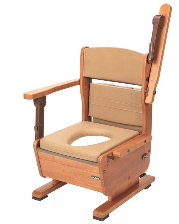 ポータブルトイレ 介護 高齢者 木製ポータブルトイレ さわやかチェアPT 8221 肘掛はね上げタイプ ウチヱ|福祉用具 トイレ 排泄 介護用品 お年寄り 老人...