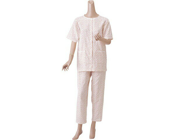 パジャマ 前開き 婦人楽らくガーゼパジャマ（上下・半袖） No.900 神戸生絲 KOBES │ 着脱しやすい マジックテープ 裾ゴム 綿100％ おしゃれ 部屋着 シニア 高齢者 介護用パジャマ 介護寝巻き 介護衣類 介護用品 入院 レディース 女性用 プレゼント ギフト