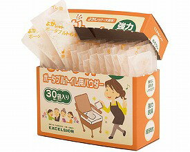 ●成分／ゼオライト、吸水性樹脂●効果持続期間／約24時間●生産国／日本・強力な脱臭力と、同等品に比べてコストが安い商品です。・30回分（約1ヵ月）。・1袋ずつの分包で30袋入り。1ヶ月分が1セットになっています。・1袋ずつの分包を入れてポータブルトイレで簡単にご使用できます。※本品を絶対に口に入れたり、飲みこまないでください。※肌に触れた場合は、水で洗い流してください。※飲み込んだ場合は、口にある物はすぐにかき出し、口腔を水でゆすぎ、速やかに医師に相談をしてください。【エクセルシア】