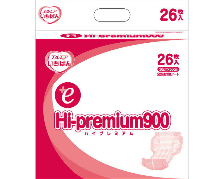 Rakuten - エルモア いちばん+e ハイプレミアム900 26枚×4個入り 455171 カミ商事 │ 尿取りパッド パッドタイプ オムツ 尿漏れ 尿もれ 尿モレ 失禁 介護用紙オムツ 大人用 紙おむつ 高齢者 お年寄り 年配 老人 シニア 介護用品 ケース販売 日用品 消耗品