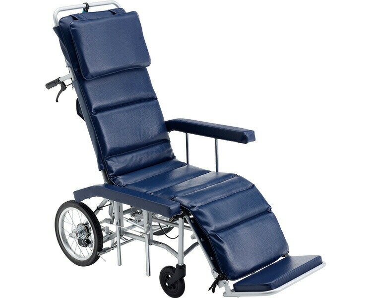 車椅子 フルリクライニング車いす MFF-50 座幅46cm ＃S-1 黒PU仕様 ミキ │ 介護用品 車いす 車イス 介助 高齢者 Miki フルリクライニング 介助式 ノーパンクタイヤ 折りたたみ 足踏み式駐車ブレーキ付 耐荷重100kg 歩行補助 お年寄り 老人