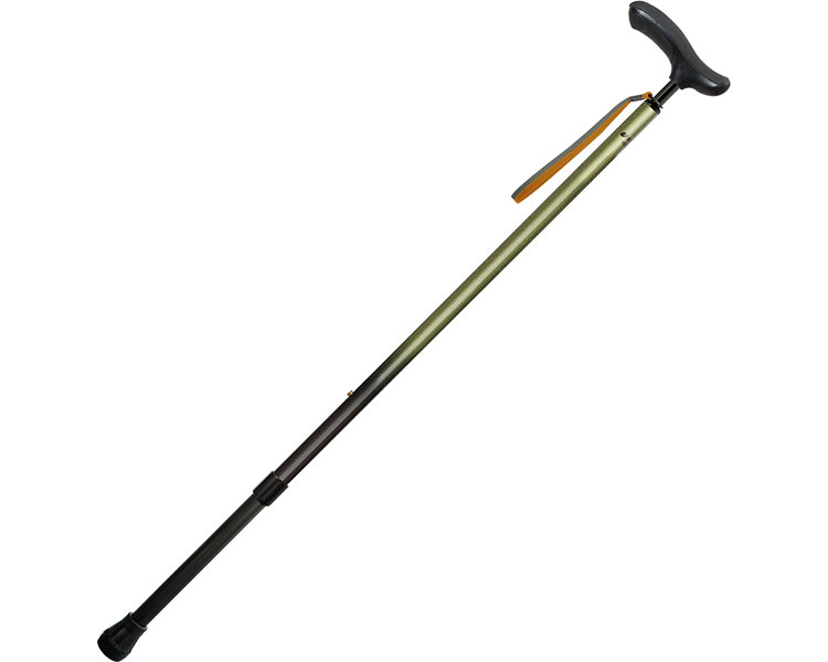 ●サイズ／長さ80〜95cm（2.5cm）●サイズ（身長）／約156〜186cm●パイプ径／上部：2.0cm、下部：1.8cm●重さ／約260g●材質／シャフト：耐食アルミ、グリップ：やわらかGELグリップ（PP+エラストマー）●生産国／日本●SGマーク取得商品・太径でガッチリ、優しいグリップ、メタルな男前。・グラデーションカラーが重厚感を高める。・手が痛くなりにくい革新的グリップを採用。・やわらGELグリップ。手のひらの当たる部分が柔らかくできているから長時間使用しても痛くなりにくい！疲れにくい！・グリップの表面に滑りづらい素材採用。汗をかいても滑りにくい！立て掛けにも役立つ！・太いのに軽くて安心な定番モデル。・「国産高品質」アフターフォローも充実。【シナノ】