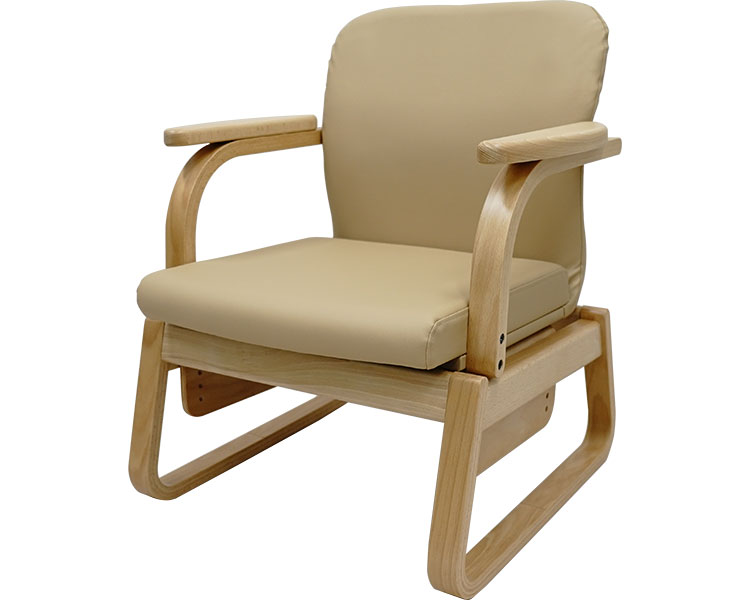 おしゃれ 椅子 国産木製椅子 おげんき座 BO-N02 （幅60×奥行57×高さ69.5〜77.5cm）豊橋木工 │ イス チェア 家具 防水 肘置き 肘掛け付き 高齢者 介護 福祉 病院 施設 在宅介護 プレゼント ギフト 贈り物 敬老の日 オシャレ シニア