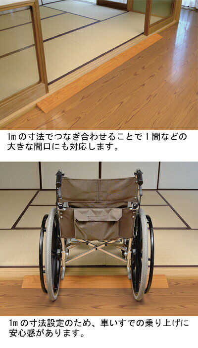 Pandora+の安寿 スロープ 段さ 段差スロープEVA1000 #20 （幅100×奥行8×高さ2cm） 535-612 | 段差解消スロープ 車椅子 スロープ 段差 スロープ 室内 段差スロープ ゴム 介護用品 リフォーム 住宅改修 高齢者 お年寄り 転倒予防 日本製 軽量 老人 シニア 在宅介護 アロン化成｜アングル2