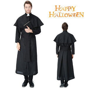 ハロウインクロース メンズ 牧師セット 神父 ハロウィ-ン コスプレ 衣装 変装 仮装 クリスマス　ハロウイン コスプレ 牧師 神父 ドラキュラ　悪魔 大人用 メンズ ダンス衣装 パーティー服 ステージ 牧師 　修道士　宣教師 男性用 halloween 衣装