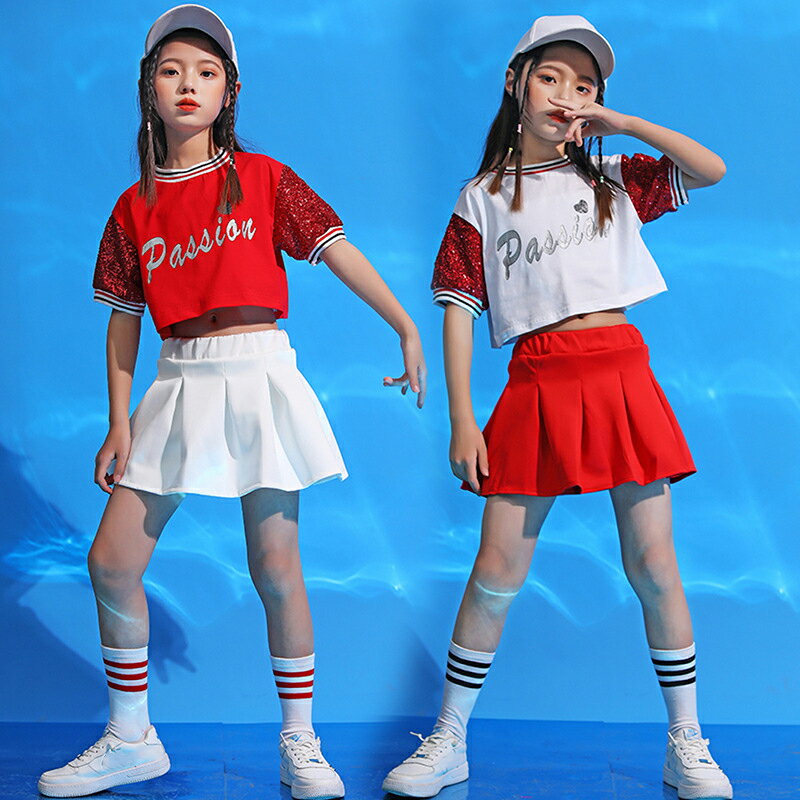 キッズ ストリート ファッション セットアップ 子供服 ヒップ ホップ クール ダンス パフォーマンス カジュアル 衣装 ガールズ 女の子