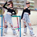 キッズダンス衣装 ヒップホップ HIPHOP 上下セットアップ トップス パンツ 子供 女の子 ガールズ チア ジャズダンス ステージ衣装 原宿 練習着 応援団 演出服 K-POP jazz 韓国風