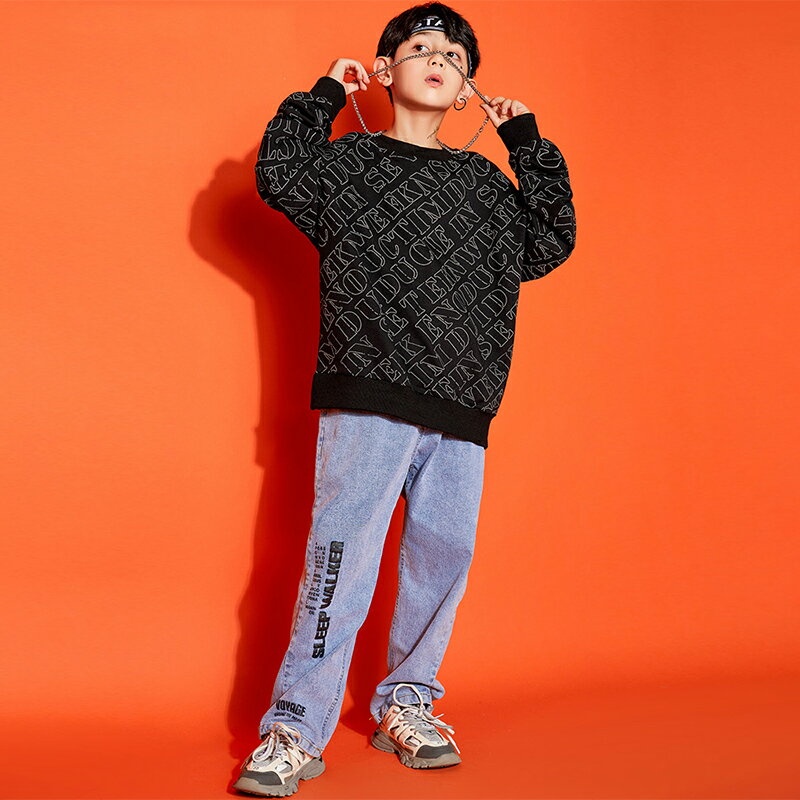 キッズダンス衣装 ヒップホップ HIPHOP 上下セットアップ 長袖 トップス パンツ 子供 男の子 ガールズ チア ジャズダンス ステージ衣装 原宿 練習着 応援団 演出服 K-POP jazz 韓国風