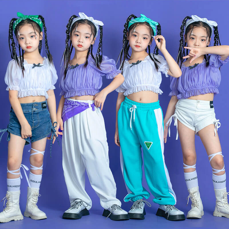 ダンス衣装 キッズ セットアップ ダンス衣装 ヒップホップ キッズ HIPHOP 子供服 上下セットアップ トップス 半ズボン 長ズボン 子供 女の子 ガールズ チア ジャズダンス ステージ衣装 文化祭 原宿系 練習着 応援団 演出服 K-POP jazz サマーキャンプ 団体服