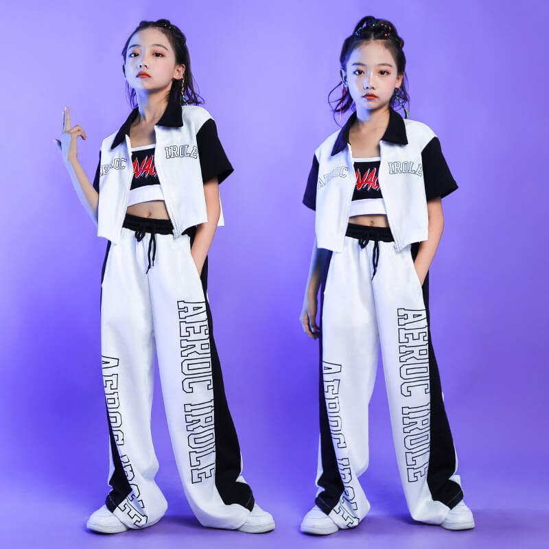 ダンス衣装 キッズ セットアップ ダンス衣装 ヒップホップ キッズ HIPHOP 子供服 上下セットアップ アウター タンクトップ パンツ 子供 女の子 ガールズ チア ジャズダンス ステージ衣装 文化祭 原宿系 練習着 応援団 演出服 K-POP jazz サマーキャンプ 団体服