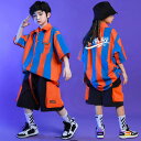 ダンス衣装 キッズ セットアップ ダンス衣装 ヒップホップ キッズ HIPHOP 子供服 上下セットアップ トップス 半ズボン 子供 男の子 女の子 ガールズ チア ジャズダンス ステージ衣装 文化祭 原宿系 練習着 応援団 演出服 K-POP jazz サマーキャンプ 団体服