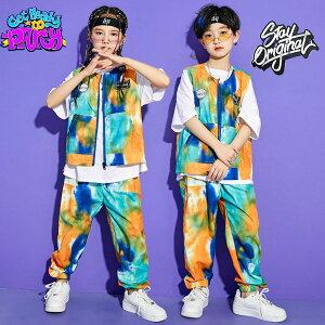 ダンス衣装 キッズ セットアップ ダンス衣装 ヒップホップ キッズ HIPHOP 子供服 上下セットアップ半袖 ベスト パンツ 子供 男の子 女の子 ガールズ チア ジャズダンス ステージ衣装 文化祭 原宿系 練習着 応援団 演出服 K-POP jazz サマーキャンプ 団体服