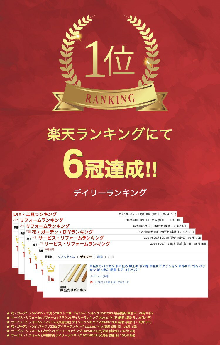 溝 加工不要！ 後付 戸当たりパッキン 2.1m PL653 パネフリ工業【ドア止め 扉止め ドア枠 戸当たりクッション 戸あたり ドア ストッパー とあたりクッション 木目 ゴム パッキン ぱっきん 簡単 インテリア 和室 和風 洋室 おしゃれ 戸当たりゴム 木目調 戸当り】 2