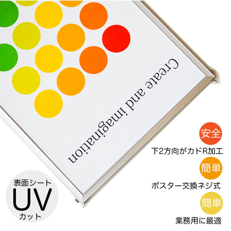 ポスターフレーム CR511シンプルポスターパネル A2 表面シート UVカット 594x420mm 2