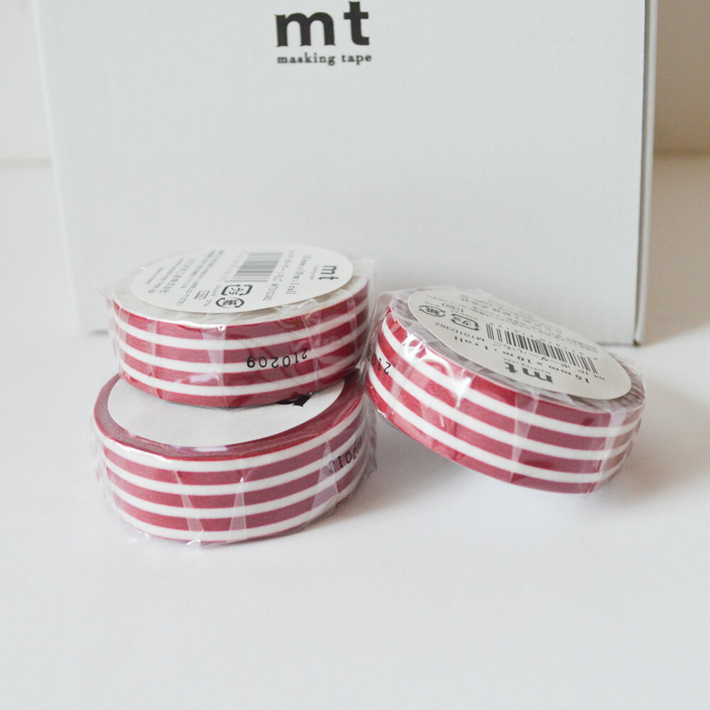 mtマスキングテープ ボーダー・いちご 1個