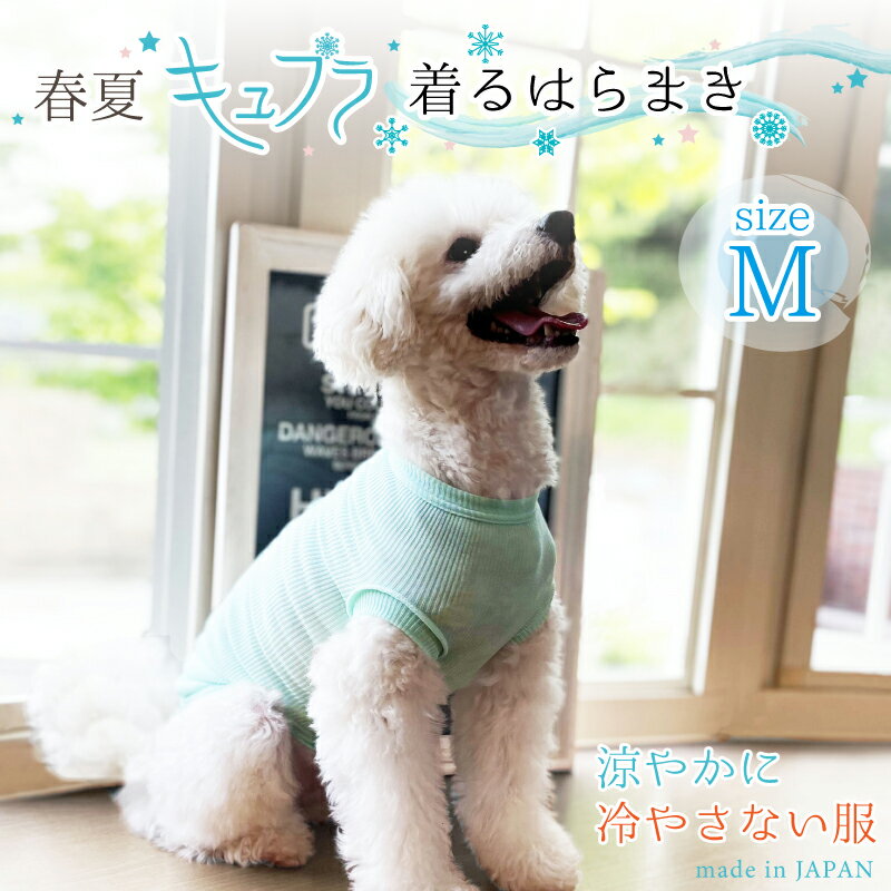 ＼お買い物マラソン限定P5倍&クーポン配布中／【日本製】キュプラ 着るはらまき Mサイズ 犬用 ドッグウェア 冷え防止 シルク 犬服 ペット 中型犬 猫 服 伸びる 男の子 女の子 犬の服 ドッグシャツ ペット服 春夏用 冷房対策 薄手 ペットウェア