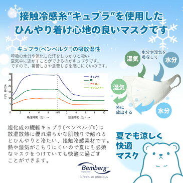 【日本製】 コットン生まれのひんやりマスク 抗菌加工　接触冷感 夏用　マスク　風邪予防　乾燥予防　飛沫予防　日焼け対策　クールマスク　洗えるマスク　エコ