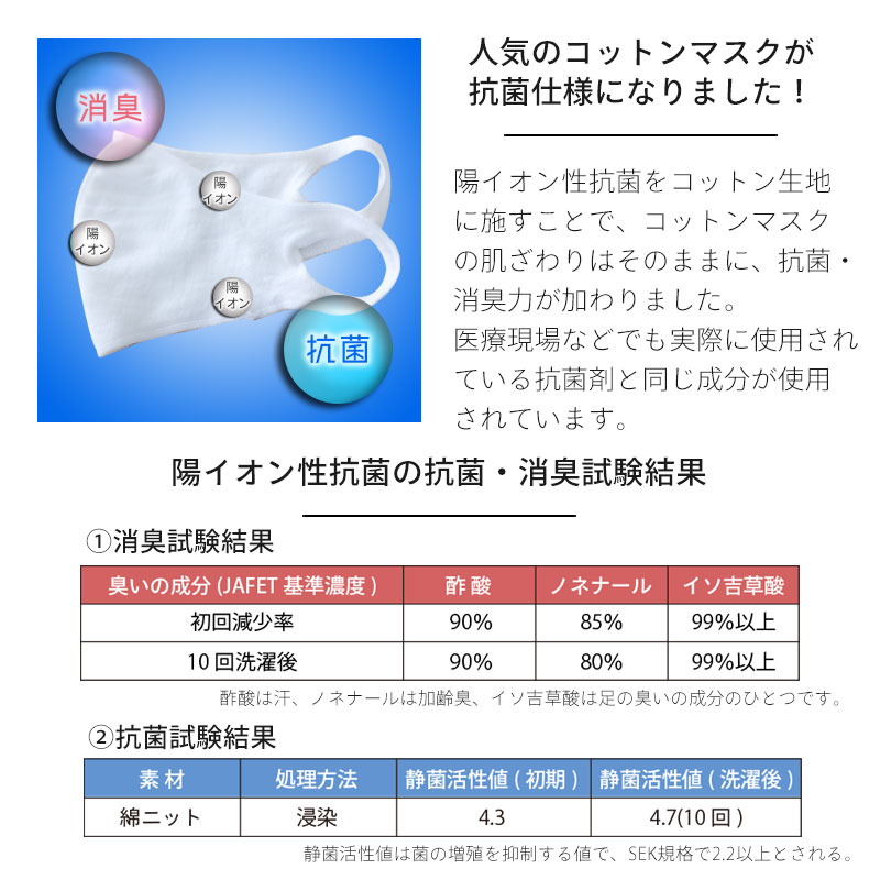 日本製 楽天ランキング1位 洗える ゴム不使用【抗菌消臭加工 ふんわりコットンマスク】 在庫あり 綿素材 白色 さくら色　ブラック　子供用 大人用 エコ 抗菌 抗菌加工 消臭 清潔