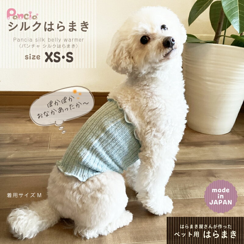 【日本製】Pancia シルク はらまき XSサイズ Sサイズ Mサイズ　ペット用 腹巻　温かい 犬用腹巻 猫用腹巻 着せやすい 犬 腹巻 冷え防止 やわらかい ペット用腹巻 ドッグウェア キャットウェア 伸縮自在 花冷え 換毛期 腸活 術後着 色違い