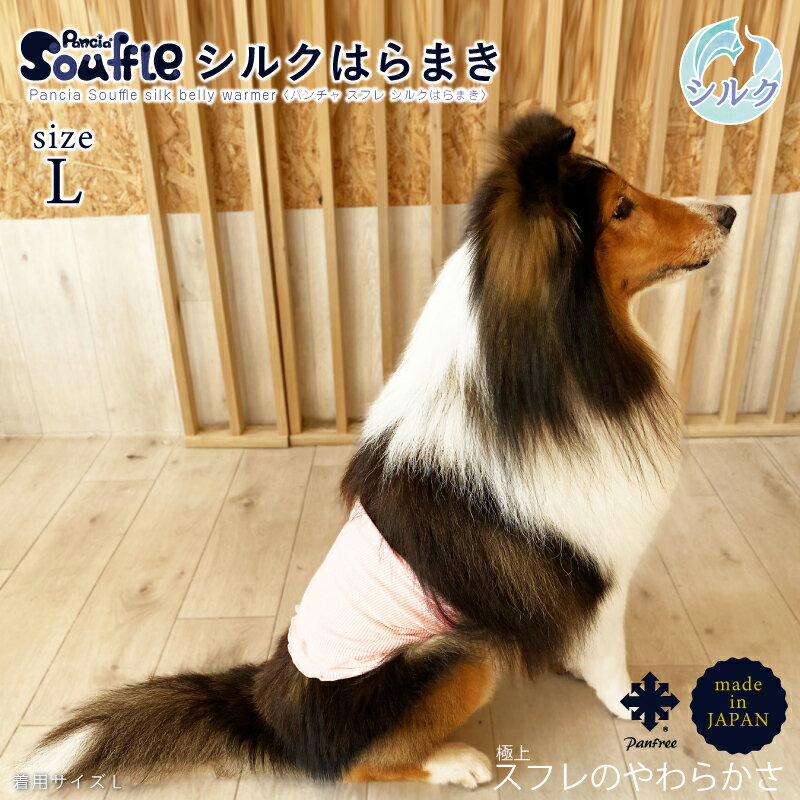 【日本製】Pancia® Souffle シルク はらまき Lサイズ 犬用 ドッグウェア 冷え防止 シルク 犬服 ペット 小型犬 中…