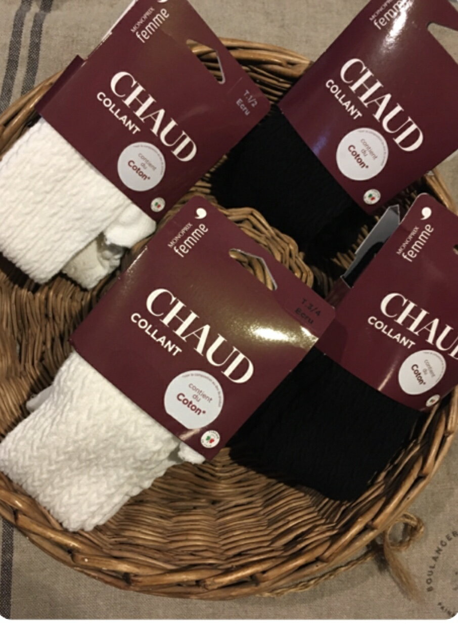 monoprix 模様編みコットンタイツ