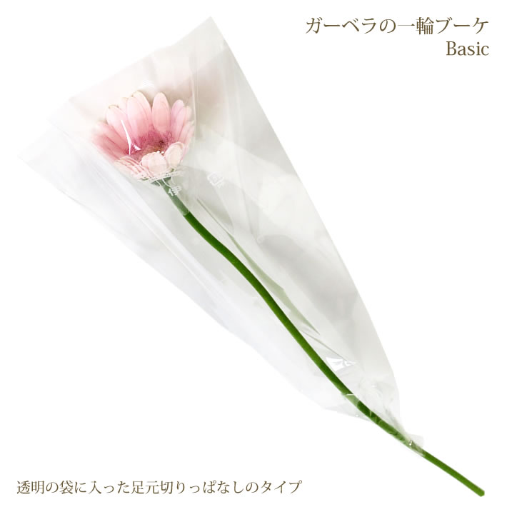 28種類から選べる165円 卒園 卒業 ガーベラの一輪 ブーケ Basic 花 1輪 1本 一輪 一本 1輪の花 花束 ラッピング 花言葉 意味 希望 前進 元気 ガーベラ ピンク 黄色 オレンジ 生花 切り花 切花 卒園式 卒業式 成人式 通販
