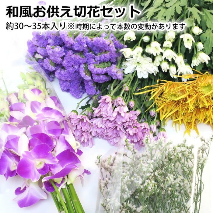 『和風お供え切花セット』[30~50本]和風のお花約30〜50本 切花　福袋 お供え 花/お供え 花束/彼岸 お供え/お供え 彼岸/生花 お供え/切花 お供え/お墓参り 花 迎春 お供え 花 お供え 切花 福袋 切り花 福袋?/KGP