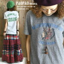 IDPAOPAO オリジナル インディアン ロゴプリント 半袖Tシャツ