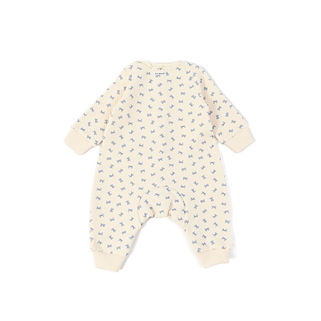 lastella ラステラ ネックレース総柄新生児ロンパース 秋冬 ベビー 赤ちゃん ロンパース 出産準備 子供服 新生児 60cm 70cm 2