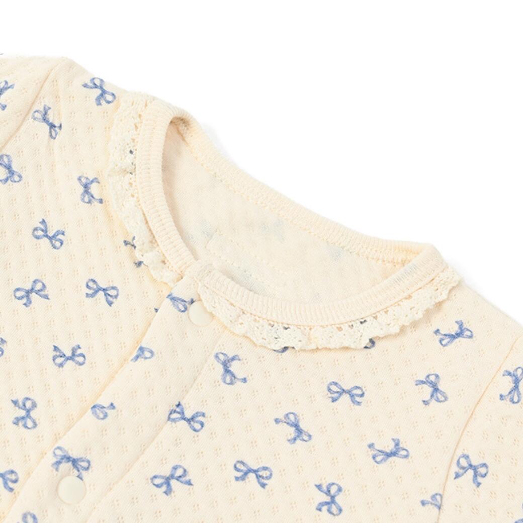 lastella ラステラ ネックレース総柄新生児ロンパース 秋冬 ベビー 赤ちゃん ロンパース 出産準備 子供服 新生児 60cm 70cm 3