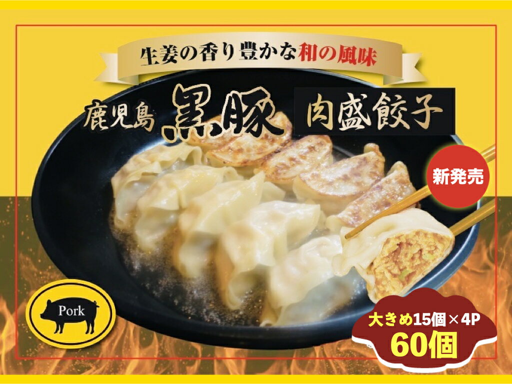 餃子 鹿児島黒豚の肉盛餃子（27g60個）送料無料 ギョウザ ギフト ご自宅 国産 おつまみ 冷凍 お取り寄せ