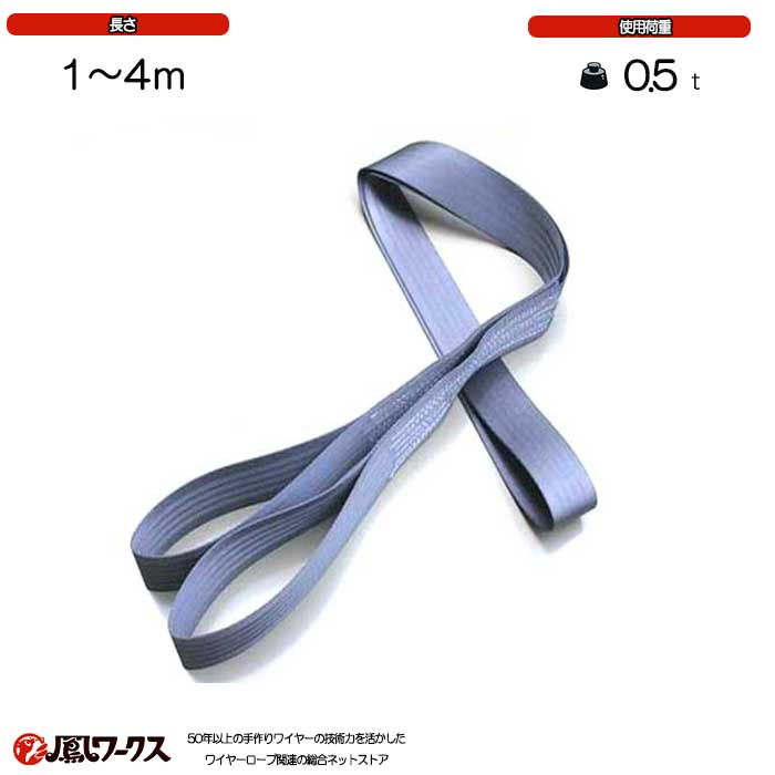 シートベルトスリング 使用荷重500kg 45mm幅×1-4m 使用荷重0.5t 超軽量コンパクト 吊り具 ワイヤーロープ シートベルトスリング S50