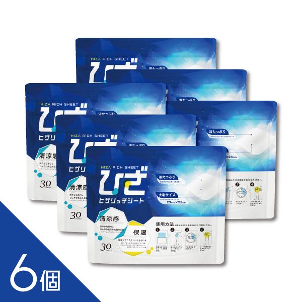 【6個】『ヒザリッチシート 30枚入り』 貼るだけ20分、ひざケアの新習慣 │ 貼るヒアルロン酸・コラーゲ..