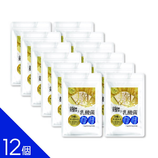 樂天商城 - 【12個】『生こうじ酵素プラス乳酸菌60』麹 酵素 サプリ 乳酸菌 ビフィズス菌 穀物麹 発酵 健康維持 60粒 栄養補助食品 サプリメント