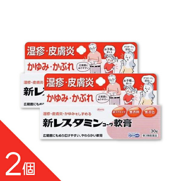 【2個】『新レスタミンコーワ軟膏 30g』かゆみ・湿疹・皮膚炎・虫さされ・じんましんに【第3類医薬品】