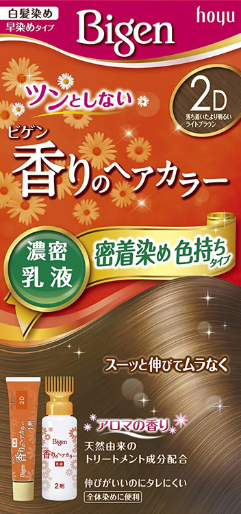 ホーユー『ビゲン香りのヘアカラー乳液 2D (落ち着いたより明るいライトブラウン) 40g+60mL』