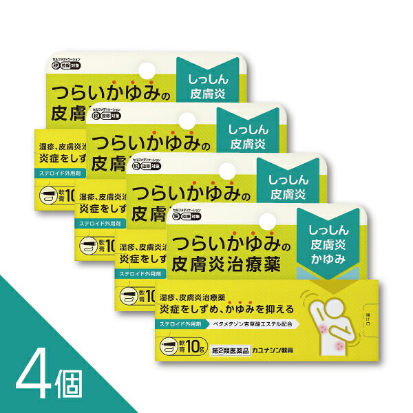 【4個】【ステロイド軟膏】『カユナシン軟膏 10g』 つらいかゆみ 湿疹に 季節の肌トラブル改善 │皮膚炎 あせも かぶれ 虫刺され じんましん【第(2)類医薬品】