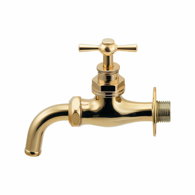 701-518-AG レトロ単水栓 万能ホーム水栓（アンティークゴールド）手洗い用単水栓 秋津 庭用 ゴールド ガーデニング…