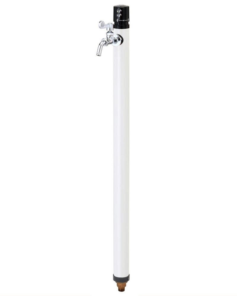 ワンプッシュ不凍水栓柱/ホワイト（呼び長さ：1.2m）｜寒冷地対応の立水栓