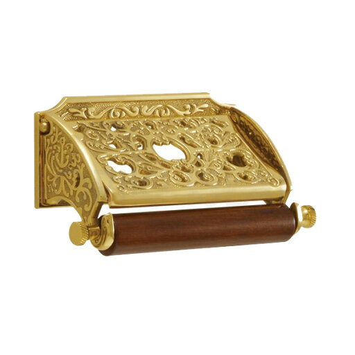真鍮製 コンパクト トイレットペーパーホルダー 紙巻き器 アンティーク ヴィンテージ ゴールド 金色 ペーパーホルダー GI-203046-C