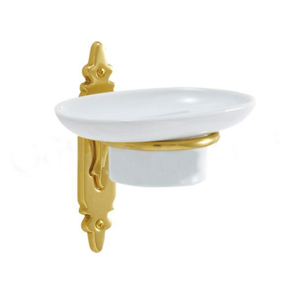 おしゃれな 壁付け ソープディッシュ せっけん置き アンティーク ゴールド 真鍮製 GI-703046-C