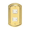 スイッチプレート パナソニック フルカラー対応 金属 真鍮 コンセントカバー(2口)ゴールド(ミル打ち風)790082