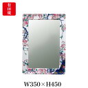 【有田焼】伊万里焼 染錦金彩桜絵 鏡(角型) ART2-GL005 (H450×W350) 美しく華やかな桜 壁掛け ミラー 玄関 洗面所 リビング 手洗い場