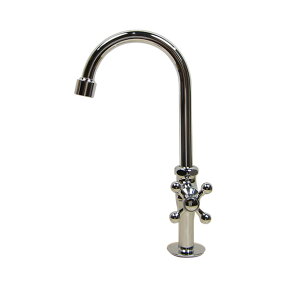 蛇口 水栓金具 グースネック立水栓（クロム） 手洗い器用の水栓